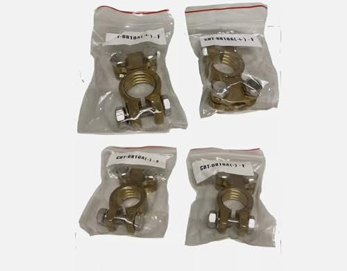 Set 4 Morsetti Batteria auto Europa (positivo+negativo) in ottone Alta Qualità CBT-0810A -F