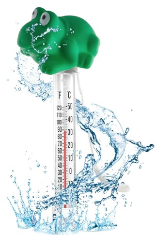 Termómetro de Piscina,Termómetro Flotante para Piscina,Rana Termómetros Legible con Cuerda,para Piscina,Escala Celsius,Para Spas,Piscinas,Acuarios,Estanques