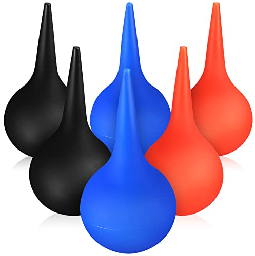 Veemoon Lot de 6 Poire Auriculaire en Caoutchouc 60Ml Outil de Nettoyage des Oreilles Aspiration pour Adultes et Garçon et Filles Confortable et Antidérapant