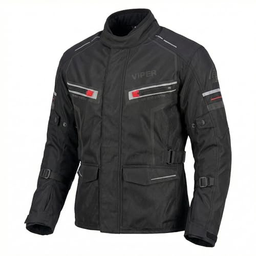 ViPER Speed 10 Motorcycle Jacket – CE Approved Waterproof Textile Motorbike Jacket, Lightweight Breathable Armoured Riding Gear, High Visibility All-Season Racing Jacket