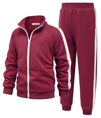 Arshiner Boy's Athletic 2 Pieces Tracksuit Casual Full Zip Jogging Sweat Suit Workout Sports Set Sportswear