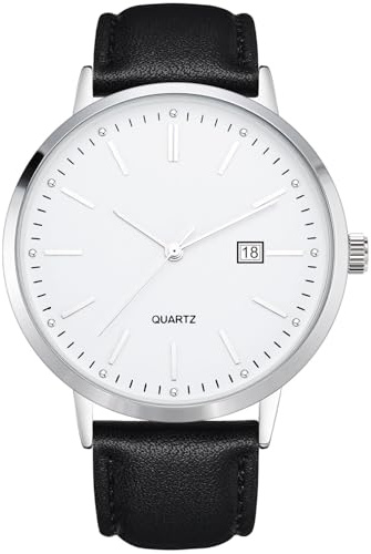 NUOVO Herrenuhr Klassisches Lederarmband Moderne Klassische Quarzuhr Leicht zu lesen Herren Business Casual Minimalistische Uhr