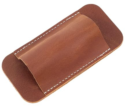 CALFOVERA Genuine Leather Horizontal Sheath with Clip EDC Belt Organizer Compact Tools Holder Holster Cowhide Leather Durable Multitool Pouch Sheath for for Belt Pocket Organizer Men(Brown)