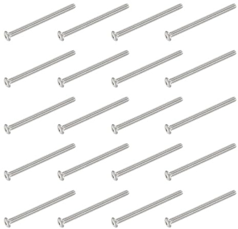 PATIKIL Viti A Testa Bombata Con Innesto Esagonale, 20 Pezzi #4-40 UNC X 1-1/2 Pollice Acciaio Inossidabile 304 Guida Esagonale Filettatura Completa Bulloni Macchina Per Mobili, Argento