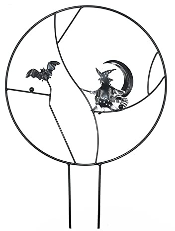 Enrejado de jardín para Halloween, bruja, murciélago, planta para trepar flores de vid, estante para plantas de interior en maceta, pequeño