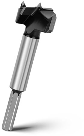 Broca Forstner de 27 mm, broca para madera de 93 mm de longitud con vástago hexagonal para agujeros profundos para madera, madera dura, madera blanda