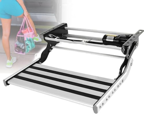 Marchepied électrique pliable pour camping-car, marches rétractables avec éclairage LED puissant, escalier pour caravane, alliage d'aluminium, pédale antidérapante, pour camping-cars Single-24V
