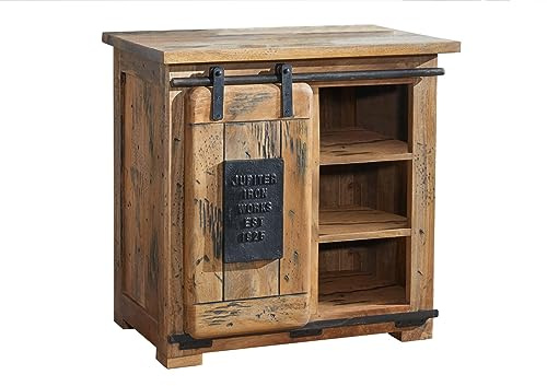 MASSIVMOEBEL24.DE | Railway Kommode 70x45x70 Mango, Farbe:Natur lackiert, Größe:70x45x70 cm (BxTxH)