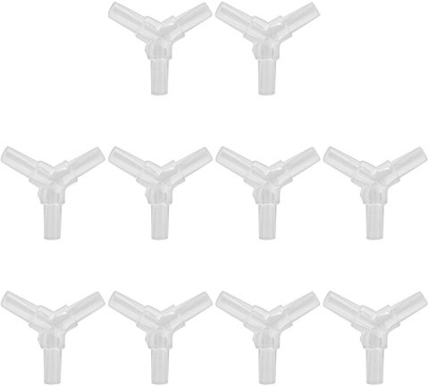 KOFUN 3-Wege-Verbindungsstück, transparent, Luftventile, Sauerstoff-Aquarium-Schläuche, 10 Stück