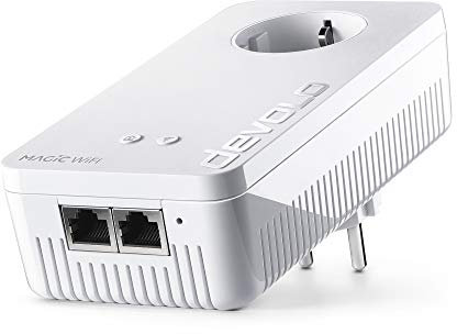 Devolo Magic 2 WiFi 2-1-1: WiFi Adapter, Powerline / WiFi Mesh Adapter, Gigabit Ethernet, bis zu 2400 MBit/s, Weiß