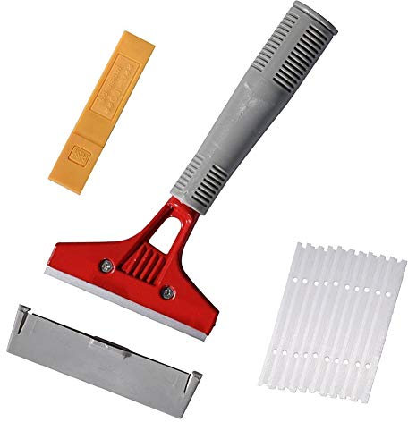Woboren Heavy Duty in acciaio inox Raschiatore lungo manico Clean Pala Aggiunto 10 Lama di ricambio (Raschietto)