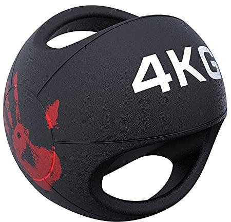 Medizinbälle Binaural Medizin Ball, Heimkreismasse Arm Muskelkernstärke Training Gummi Hüpfer Ball, 3kg / 4kg / 5kg / 6kg / 7kg / 8kg / 9kg / 10kg / 10kg (Size : 4kg/8.8lb)