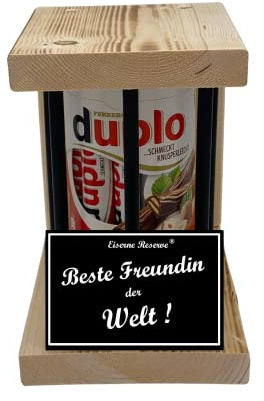 duplo Riegel - Notfall Reserve - Black Edition - Beste Freundin der Welt - Freundin Geschenk - Die süße lustige Geschenkidee aus Holz für Männer und Frauen
