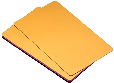 PATIKIL 0.8mm Metal Negocios Tarjeta, 6 Paquetes Blanco Nombre Tarjeta Grabado Anodizado Aluminio para Bricolaje Regalo Tarjetas, Dorado Violeta Negro