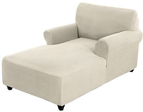 SHUOJIA Stretch Relaxliege Schonbezug Chaiselongue Schonbezüge Liegesessel Bezug,Husse Modern Relaxsessel Liegestuhl Sofabezug Schonbezug rutschfest (Beige)