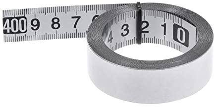 sourcing map Self-Adhesive Measuring Tape 400cm Metric Tape Measure Stainless Steel Waterproof Right to Left Widened Metal Sticky Ruler Steel Workbench Ruler
