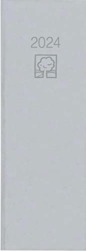 Tagevormerkbuch Recycling 2024 - Bürokalender 10,4x29,6 cm - 2 Tage auf 1 Seite - Recyclingpapier - mit Eckperforation und Leseband - 801-0703