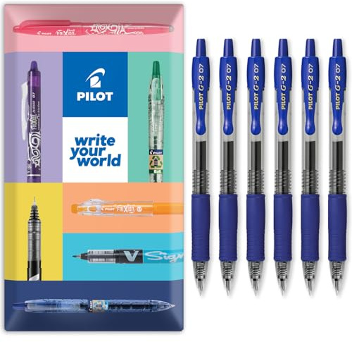 PILOT G-2 Druckkugelschreiber, 0,7 mm Spitze, in Geschenkbox, blaue Tinte, 6 Stück
