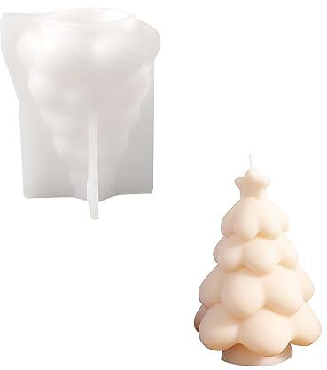 Boowan Nicole Weihnachtsbaum Silikon Kerzenformen,Silikonform Kerzen Gießen,Silikonform für Die Kerzenherstellung für DIY (LZ0563)