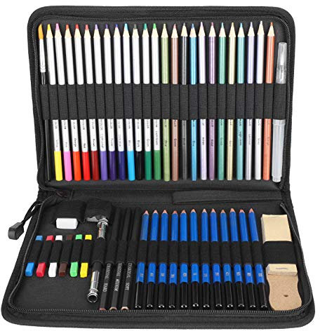 Buntstifte-Set, 24 Wasserfarbstifte-Set, Professionelle Buntstifte Für Erwachsene Mit Anderem Schreibwaren- Und Aufbewahrungsbeutel, Künstler-Zeichenstifte, Skizzen, Zeichenstifte, Künstlerbedarf