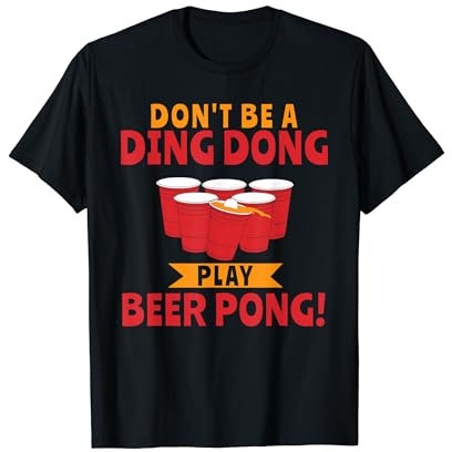 Bierpong-trinkendes Studentenfest Ding Dong T-Shirt