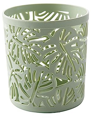 KUAIYIJU Organisateur de bureau créatif rond creux feuilles de palmier design stylo crayon organisateur