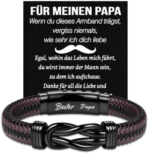 Coldbling Ich Liebe Dich Geschenke für Männer, An Meinen Sohn Papa Mann Armband Weihnachten Geburtstag Liebes Valentinstag Jahrestag Geschenk für Ihn Freund Ehemann Sohn Vater Lederarmband