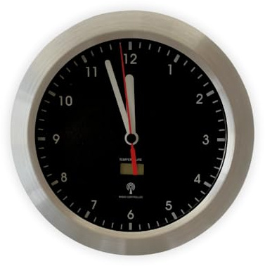 CLOXON Funkuhr Badezimmer mit Saugnapf Badezimmeruhr mit Thermometer Uhr mit Funk Bad Silber Funkuhr