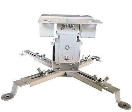 Universal Adjustable Iron Projector Ceiling Mount 15kg 4365 | White Finish, Adjustable Channel and Ceiling Plate, Four Double-jointed Support Arms
