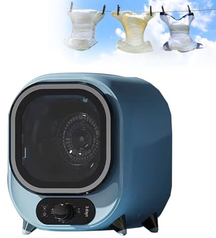 ELIKBH Sèche-Linge à Condensation, Mini Séchoir à Essorage, 5 Modes de séchage, Charge de 0,8 kg, Petit Sèche-Linge à Condensateur Portable, pour Utilisation sur comptoir ou Mural(Light Blue)