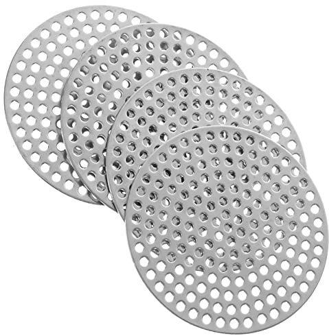 HOMSFOU 4pcs Stainless Steel Floor Drain Cover Sink Filter Cover for Kitchen Sink Bathroom Floor Drain Lid