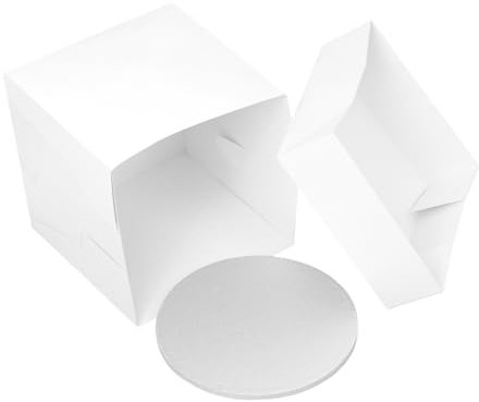 LIGIGWASH Cake Box and Board Elegant Cake Transport Container for Weddings Birthdays and Celebrations Sturdy Design for Safe Presentation