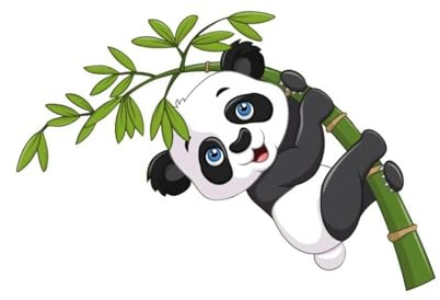 Kisangel Pegatina Decorativa de Pared Fácil de Quitar Residuos para para Habitación Infantil de Pvc Diseño de Panda Adecuado para Armarios y Decoración del Hogar