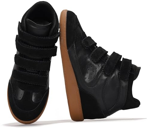 Project Cloud Wedge Sneakers for Women – Memory Foam Insole Womens Sneakers – Lightweight & Hi Top Womens Shoes – Stylish Spring Shoes for Women 2026 (Marant,BLK,5.5)