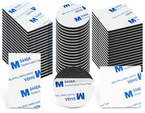 Aihoom 60pcs Double Sided Sticky Pads, 3mm Thick Waterproof Double Sided Tape, Heavy Duty Strong Mounting Tape Adhesive Foam Pads, Number Plate Sticky Pads for Home, Office, Wall, Car, DIY Crafts