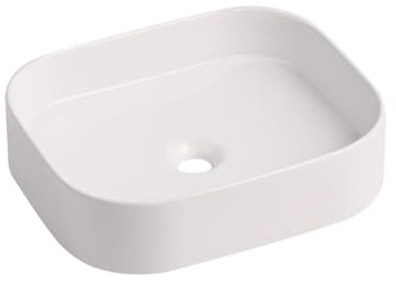 MOB-IN Lavabo rettangolare da appoggio imitazione marmo bianco NAYA