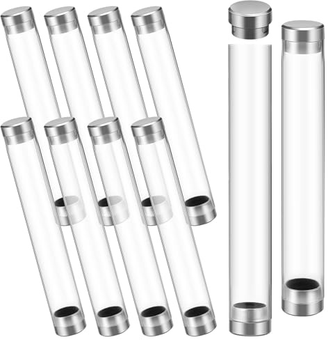 DEARMAMY Stifteetuis mit Praktischem Handtaschenformat Zylindrische Transparente Acryl 10 Stück zur Stifteaufbewahrung für Füller und Kugelschreiber Geeignet für Büro und Zuhause