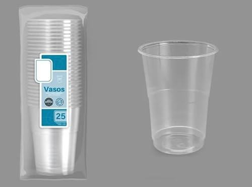 Lot de 3 - Lot de 25 gobelets réutilisables transparents 50cl