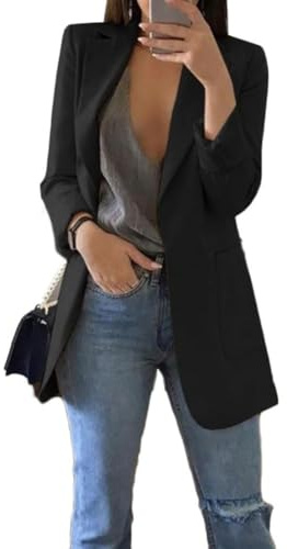 Generisk blazer dam elegant damjacka lång blazer business lång jacka smal jacka rock dam kofta kostymer tryckt kostym blazer dam elegant