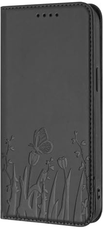 PONRFEKT Funda Cartera para Motorola Moto E40 / E30 / E20,Funda Libro de Cuero PU con Tarjetero,Cierre magnético,función Soporte y protección antichoques-Negro