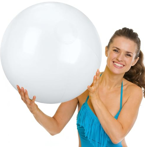 YEAMLTE 2 pelotas de playa hinchables de 61 cm de PVC, grandes pelotas de playa inflables para piscina, playa, fiesta en el jardín y verano