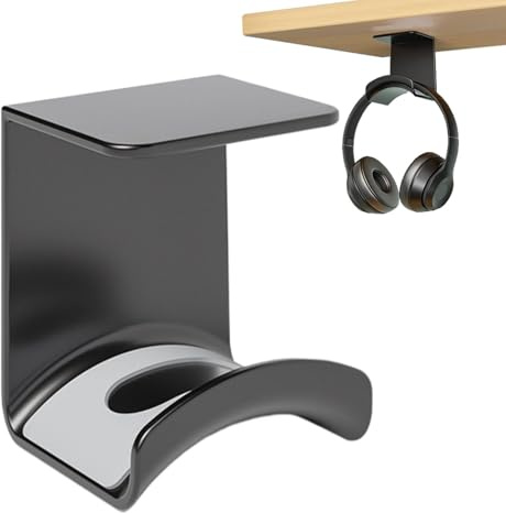 Generisch Supporto da parete per cuffie, con gancio per cuffie, per streaming station, tavolo per computer, studio, aula
