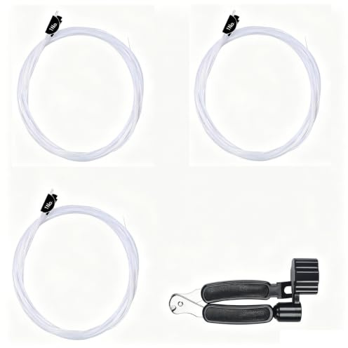 Teron 5 Sets Ukulele Saiten mit 3 in 1 Restring Tool für Sopran Konzert Tenor Nylon Saiten Filz Picks