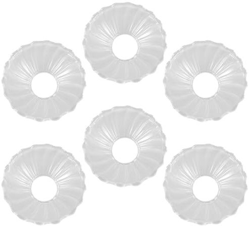 HOMOCONO Protector de Velas de Vidrio Transparente para Candelabros, Recogedor de Gotas de Cera Redondo Diseño Elegante, Paquete de 6 Piezas Adecuado para Fiestas y Decoración