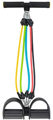 Cuerda elástica de pedal de 5 tubos de tensión multifunción cuerda de tensión pedal banda de resistencia con mango sentarse ejercicio banda de tracción equipo de yoga