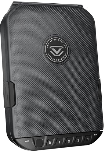 VAULTEK LifePod 20 Full-Size Biometric Lockable Weatherproof Case with Built-in Lock, Steel Security Cable, & TSA Handgun Case or Car Safe, Portable Travel Pistol Safe/Titanium Gray/Biometric