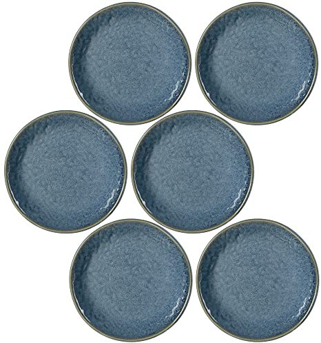LEONARDO HOME Keramikteller MATERA 6er-Set 16,3 cm blau, 018373, Keramik