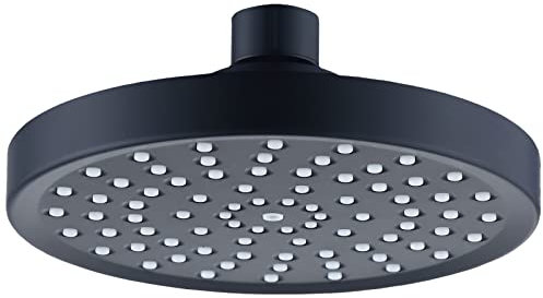 FUYIOCN 6 Inch Rain Shower Head High Pressure, Anti-Limescale Rainfall Shower Head with Matte Black Finish, Overhead Fixed Mount Showerhead