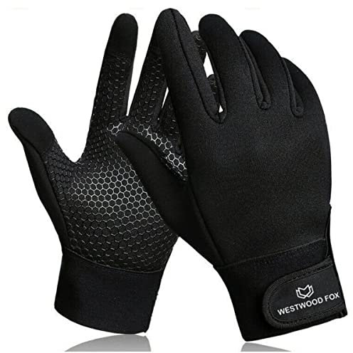 WESTWOOD FOX Fahrradhandschuhe Warme Winterhandschuhe wasserdichte Touchscreenhandschuhe Winddichte Thermo-Handschuhe Winter Fahrradhandschuhe Herren Damen Geschenke für Männer Frauen (Schwarz, XL)