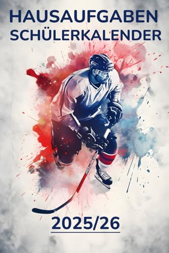 Hausaufgaben Schülerkalender: Eishockey Spieler Cover für Schüler mit Datum Notizen | Schülerplaner | To Do Listen | Stundenplan | Hausaufgabenheft |